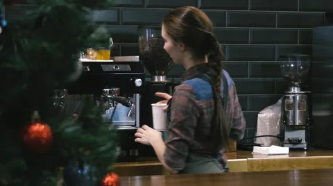 Young girl going to make coffee. Close-up Stock Footage 58997307