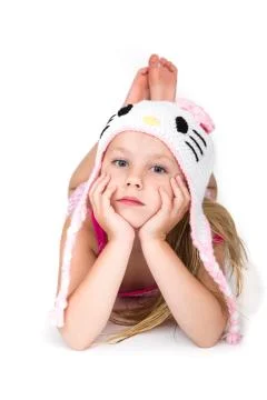 Young girl with a hat Stock Photos