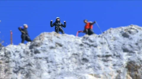 Young Girl Jumps from a Rock Stock Footage