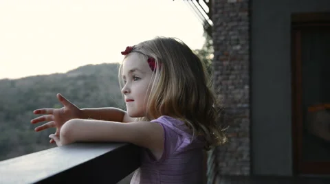 Young girl looking at view Stock Footage 53088912