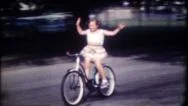 Young Girl On Neighborhood Bicycle Ride 1950S Vintage Film Home Movie 1205 Stock Footage