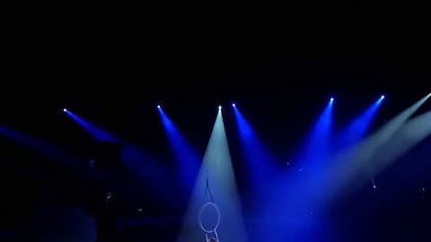 Young girl performs the acrobatic elements in the air ring Stock Footage 149181630