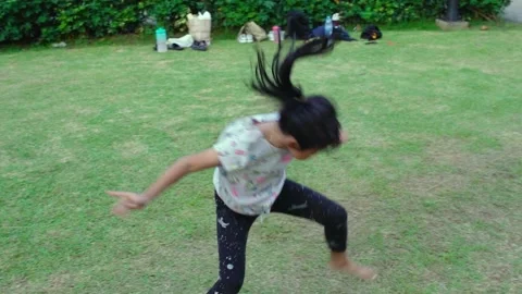 A Young Girl Performs Capoeira Stock Footage 201502535