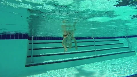 Young girl in pool Stock Footage 41073000