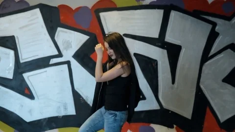 Young girl posing in the underpass. Stock Footage 85074715