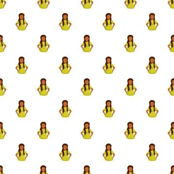 Young girl repeating pattern with brown hair 스톡 일러스트