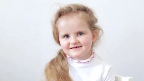 Young girl speaking on camera Stock Footage 73589688
