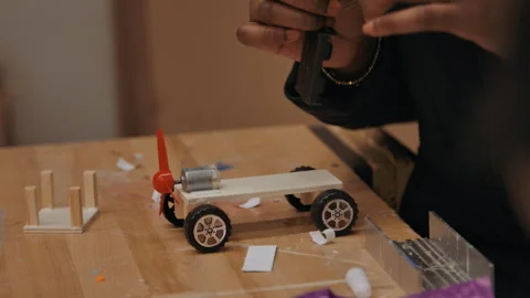 Young girl in stem class learning engineering work Stock Footage 283489927