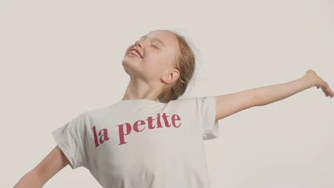 Young girl in studio making faces and have fun Stock Footage 112516802