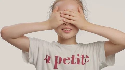 Young girl in studio making faces and have fun Stock Footage 112517951
