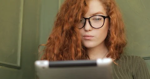 Young Girl using Tablet Stock Footage 109103323