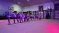 Young girls gymnasts at the New Year's performance in school of gymnastics HD Footage