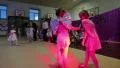 Young girls gymnasts at the New Year's performance in school of gymnastics HD Footage