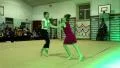 Young girls gymnasts at the New Year's performance in school of gymnastics HD Footage