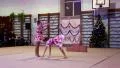 Young girls gymnasts at the New Year's performance in school of gymnastics HD Footage