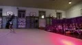 Young girls gymnasts at the New Year's performance in school of gymnastics HD Footage