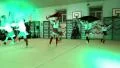 Young girls gymnasts at the New Year's performance in school of gymnastics HD Footage