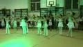 Young girls gymnasts at the New Year's performance in school of gymnastics HD Footage