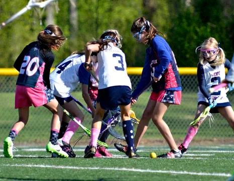 Young girls lacrosse Stock Photos