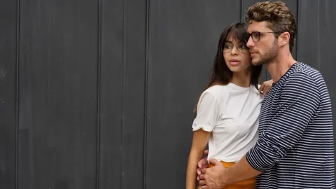 Young glasses couple Stock-Footage 93829770