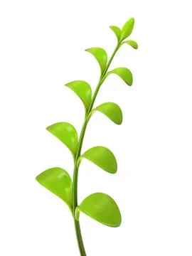 Young green multi leaf sprout Stock Illustration
