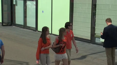 Young group of friends talking and walking Stock Footage 47862935
