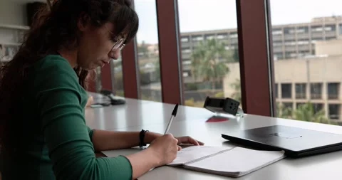 Young group of students studying inside university library Stock Footage 203720795