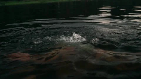 A young guy bathes, dives under water, lets bubbles Stock-Footage 157557584