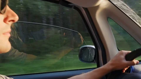 Young guy behind the wheel Stock-Footage 80044562