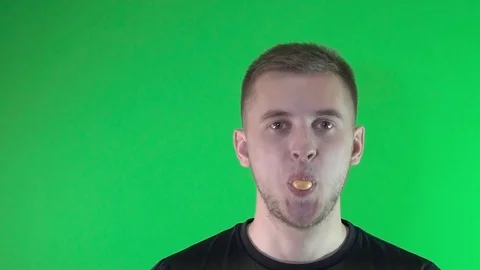 A young guy is blowing Video stock 85300696