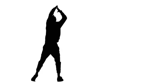 Young guy dancing hip hop, freestyle, street dance, slow motion, silhouette Stock Footage 130335601