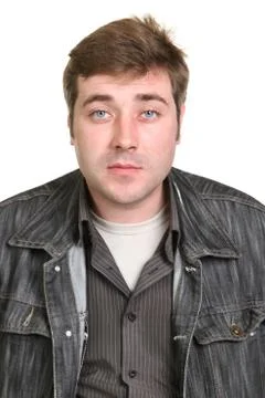 Young guy in a denim jacket Stock Photos