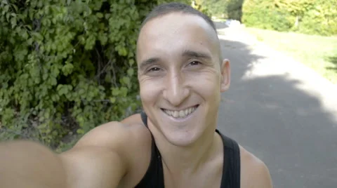 Young guy doing selfie phone Stock Footage 67542379