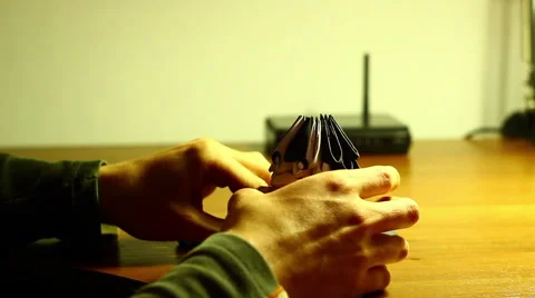 Young Guy Folding  3D Origami Stock-Footage 42457439