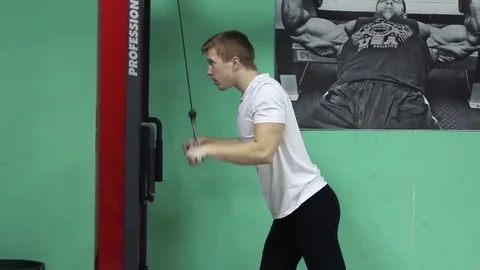 A Young Guy in the Gym Stock Footage 71220536