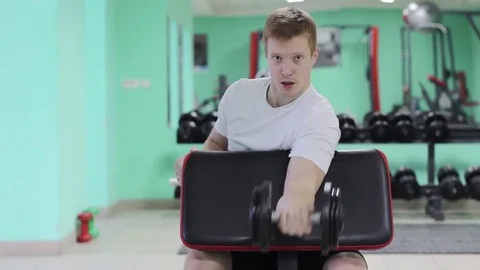 A young guy in the gym Stock Footage 71220956
