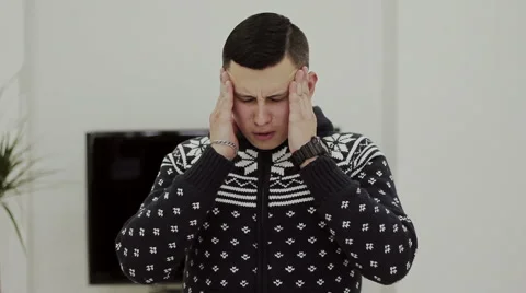 The young guy headache Stock Footage 56433002