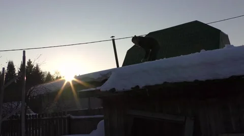 Young guy knows the snow Stock Footage 60220026