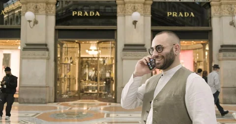 Young guy makes phone call in Milan, Italy Stock Footage 172534977
