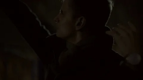 Young guy moves at night Stock Footage 77377344