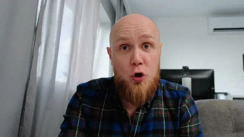 A young guy with a red beard shakes his head in disagreement: no, no, no. Stock Footage 139193023