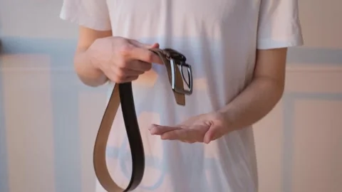 Young guy with redness on his forehead after using shampoo, close-up Stock Footage 284373298