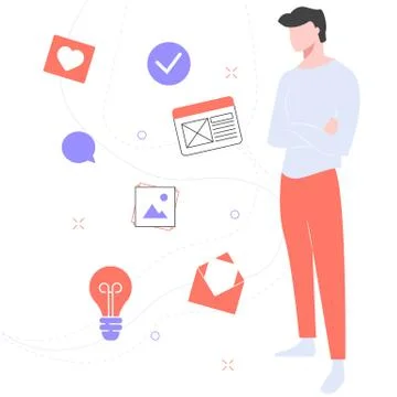 The young guy sets goals. イラスト素材