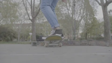 Young Guy with skateboard back view Stock-Footage 107147424