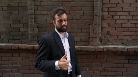 The Young Guy is Very Happy, Gesture of Excitement and Success, Winner Stock Footage 77000268