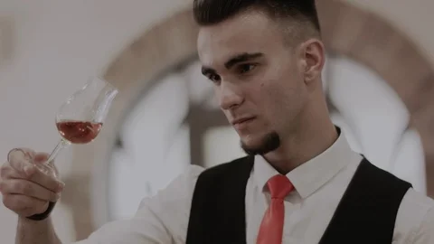 Young guys is trying brandy Video stock 94917044