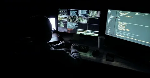 Young Hacker Breaks into Corporate Data Servers from His Underground Hideout Stock Footage 83881061