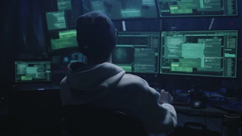 Young hacker coding in virtual reality Stock Footage 170188519