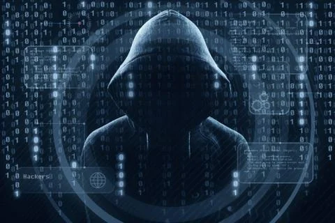 Young hacker in data security concept Stock Photos