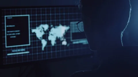 Young Hacker doing Attack on Data Servers and bank's account to still the secret 動画素材 93978223